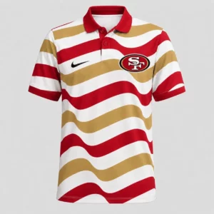Limited Edition – Customized NFL San Francisco 49Ers Striped Polo Shirt