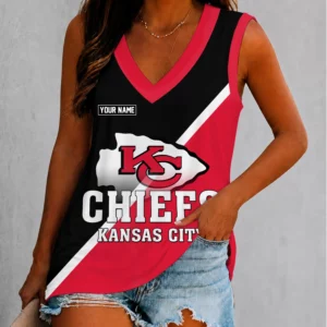 Limited Edition – Customized NFL Kansas City Chiefs Women’s V-Neck Tank Top