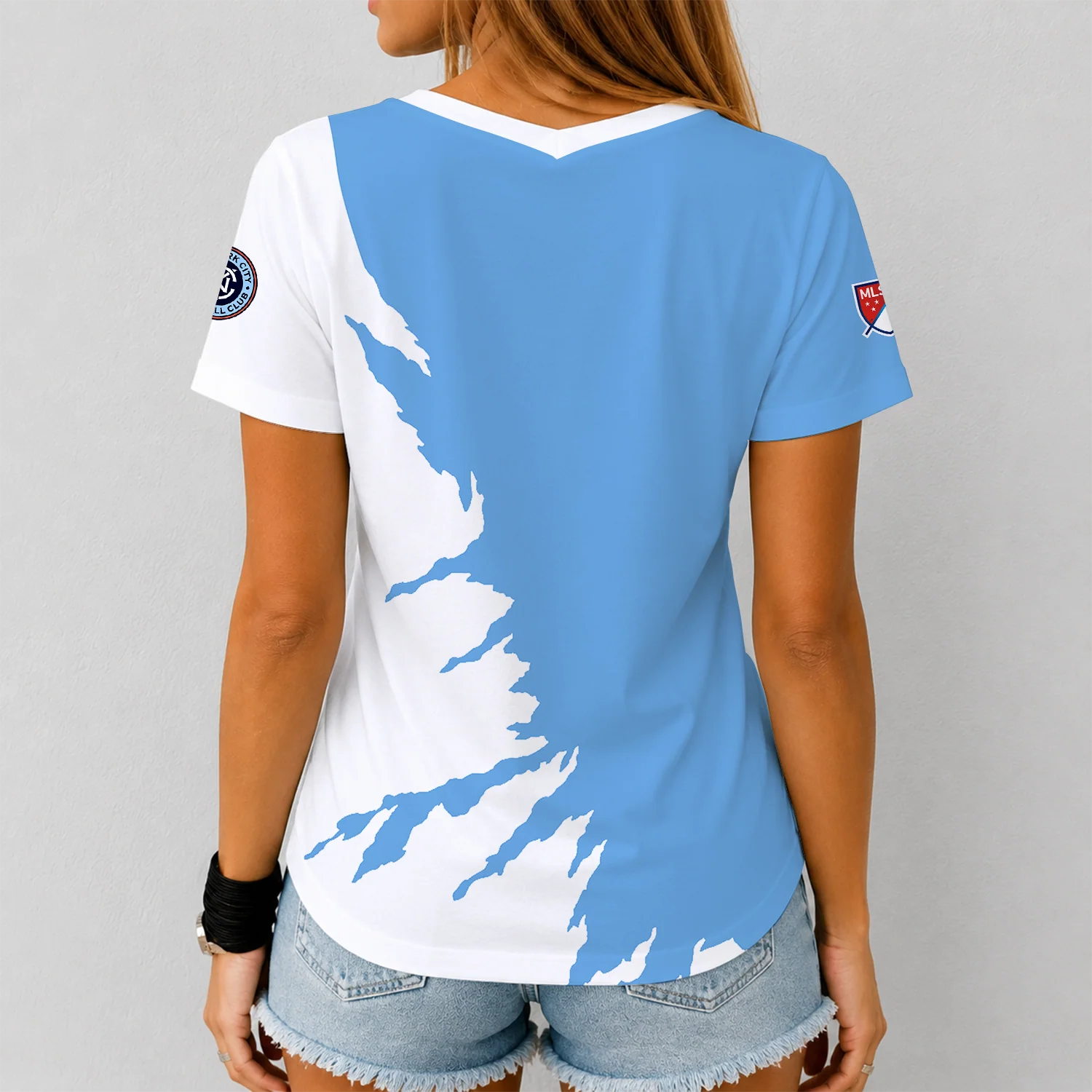 Limited Edition – Customized MLS New York City FC V-Neck Female Shirt - Image 2