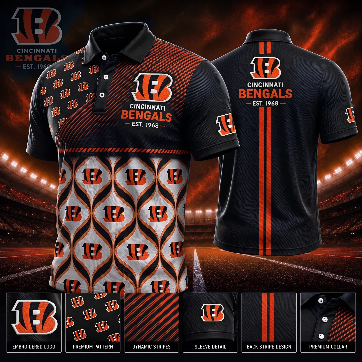 Limited Edition – Customized NFL Cincinnati Bengals Polo Shirt