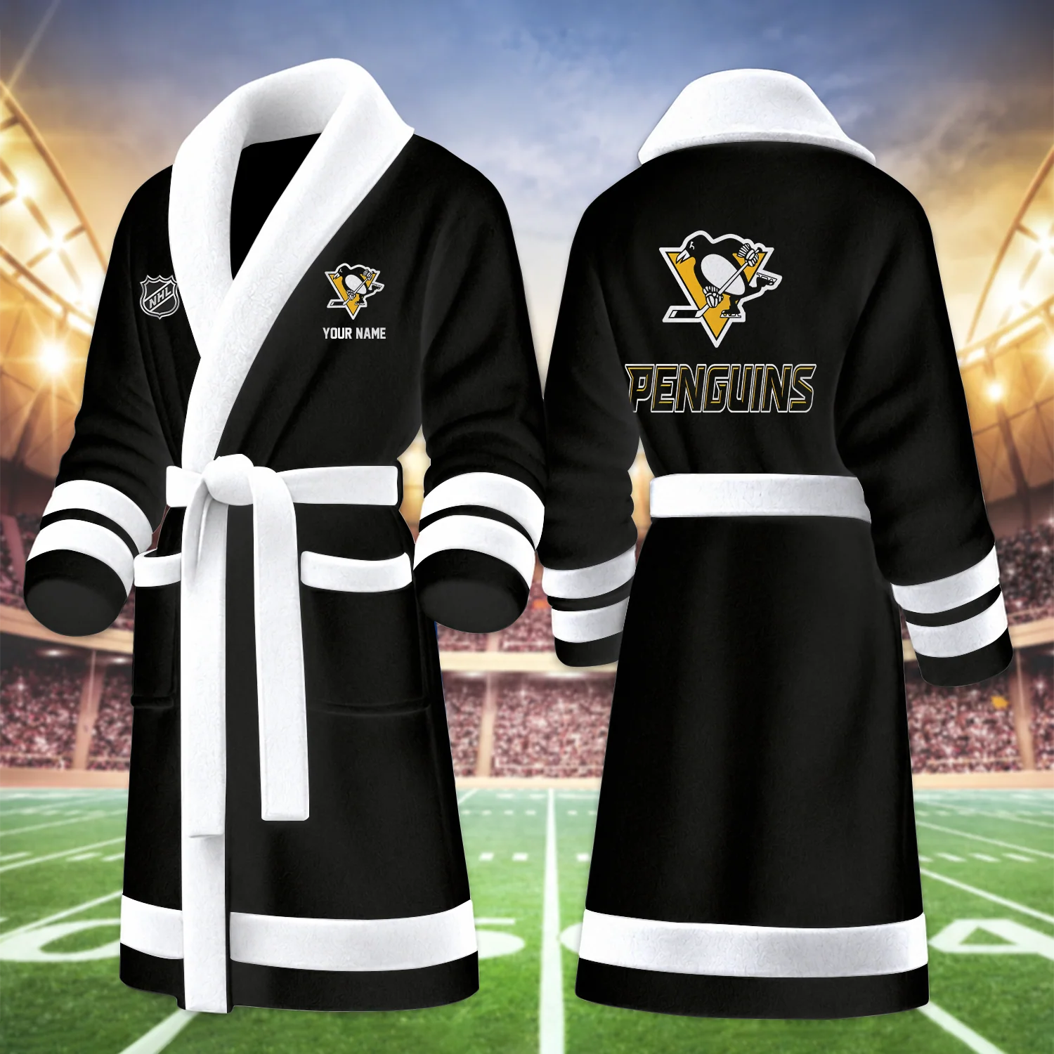 Limited Edition – Customized NHL Pittsburgh Penguins Multicolor Fleece Bathrobe