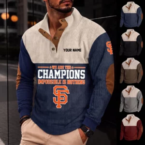 Limited Edition – Customized MLB San Francisco Giants Button Sweatshirts Stand Collar