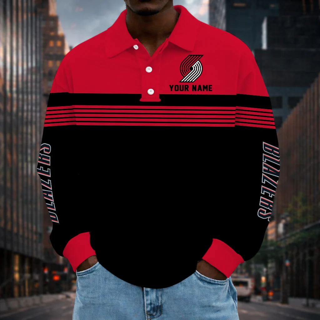 Limited Edition – Customized NBA Portland Trail Blazers Men Long Sleeve Polo Shirt