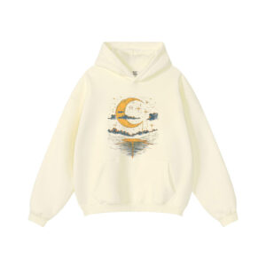Boho Aesthetic Hippie Celestial Vintage Half Moon Water Hoodie