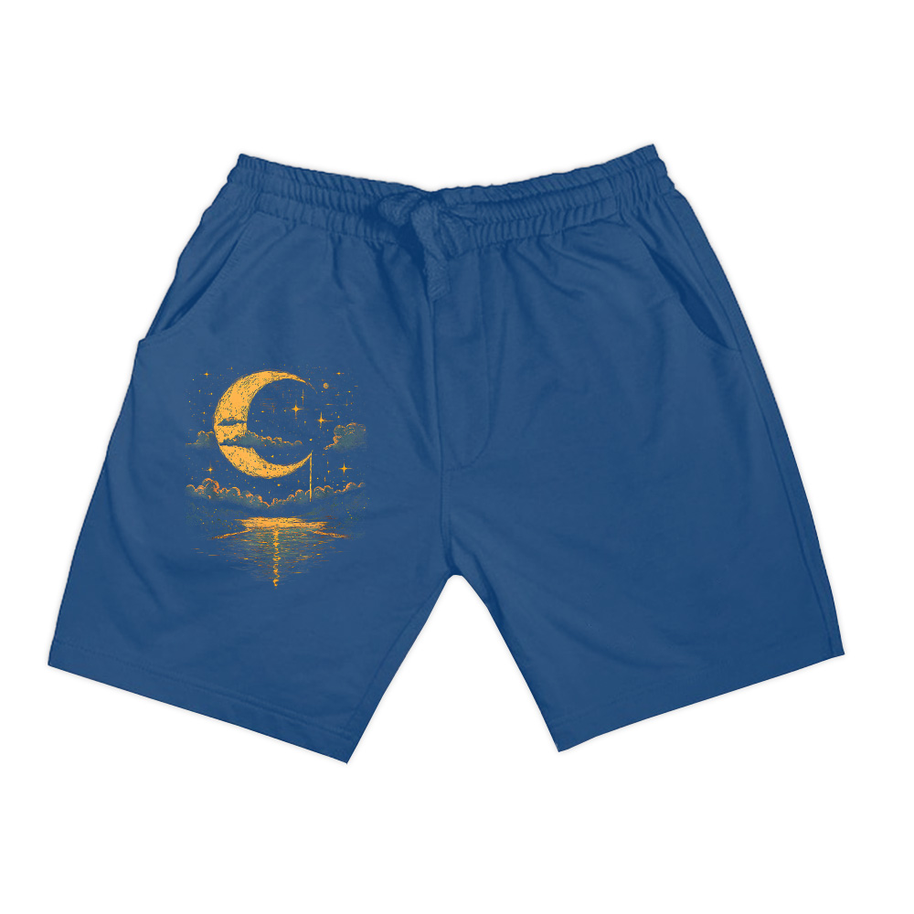 Boho Aesthetic Hippie Celestial Vintage Half Moon Water Shorts - Image 4