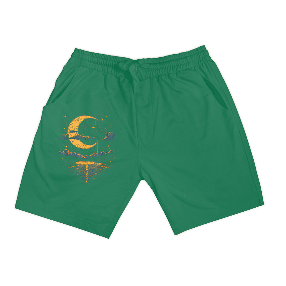 Boho Aesthetic Hippie Celestial Vintage Half Moon Water Shorts - Image 5
