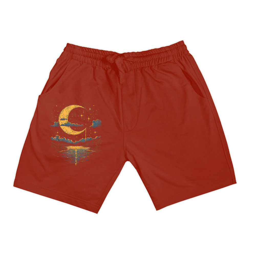 Boho Aesthetic Hippie Celestial Vintage Half Moon Water Shorts - Image 7