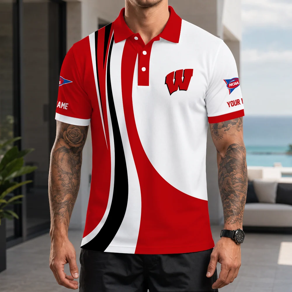 Limited Edition – Customized NCAA Wisconsin Badgers Polo Shirt