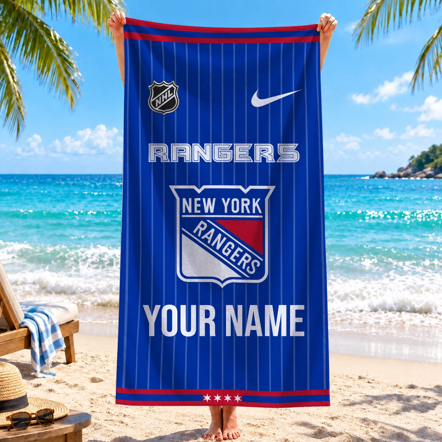 Limited Edition – Customized NHL New York Rangers Beach Towel