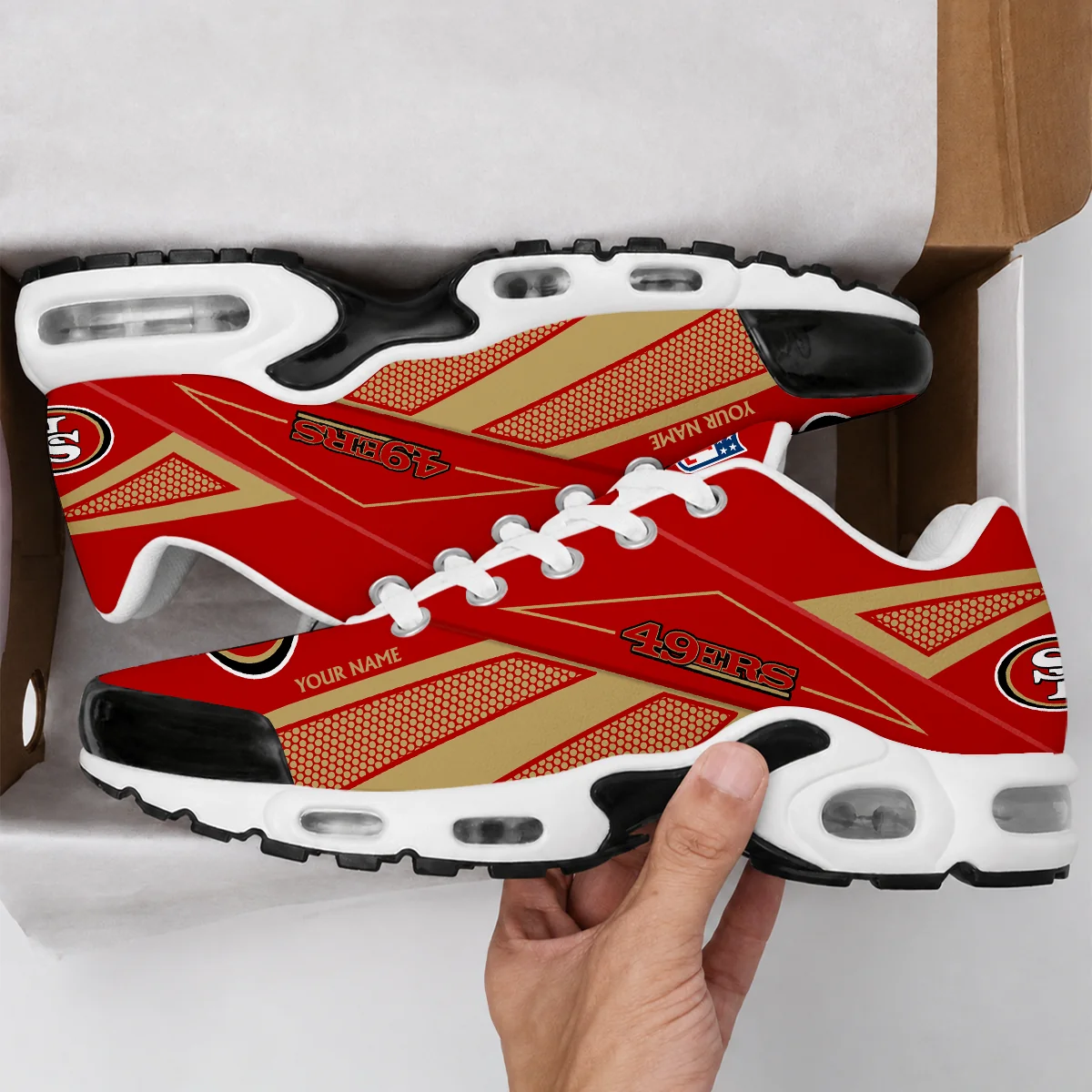 Limited Edition – Customized NFL San Francisco 49Ers Air Max Plus Sneakers