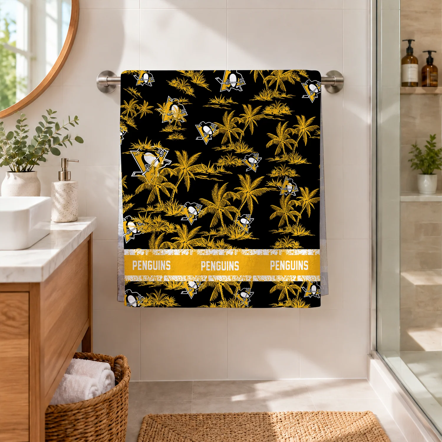 Limited Edition – Customized NHL Pittsburgh Penguins Beach Towel - Image 2