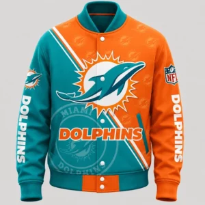 Limited Edition – Customized NFL Miami Dolphins Satin Varsity & Baseball Jacket