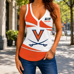 Limited Edition – Customized NCAA Virginia Cavaliers Women’s V-Neck Tank Top