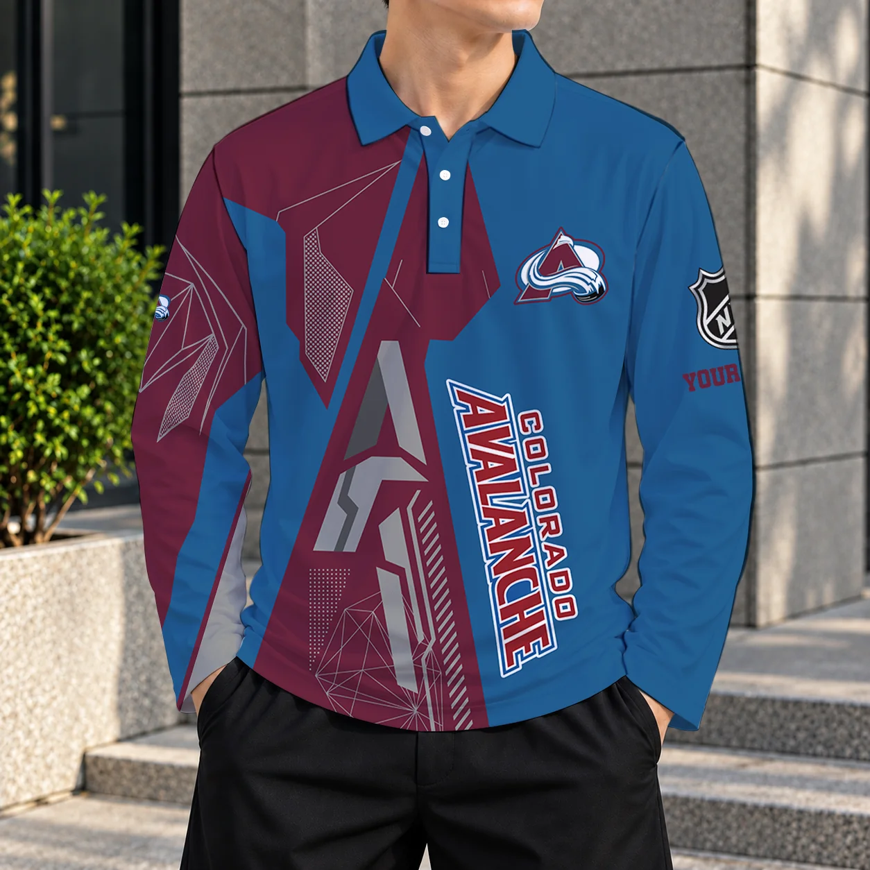 Limited Edition – Customized NHL Colorado Avalanche Men Long Sleeve Polo