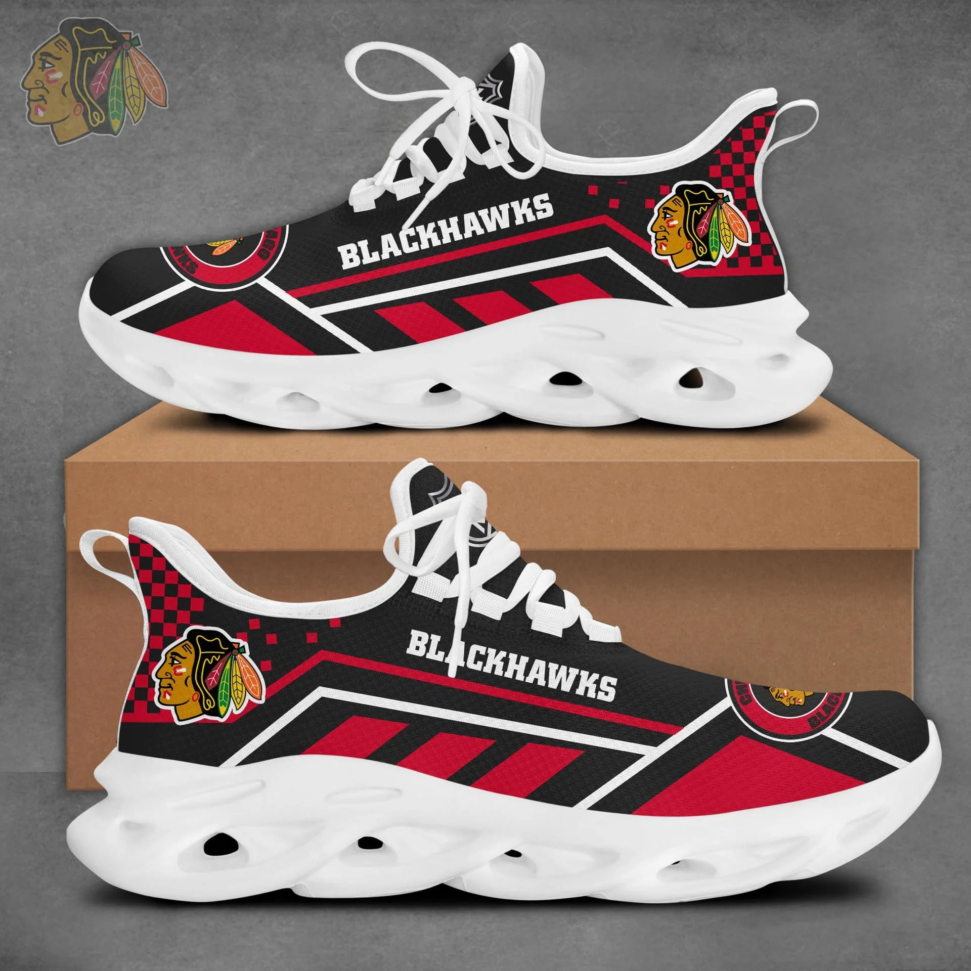 Limited Edition – Customized NHL Chicago Blackhawks Max Soul Sneakers - Image 2