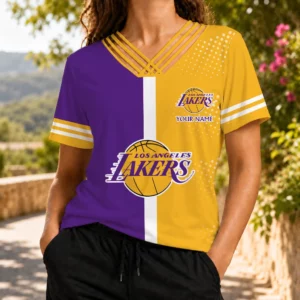 Limited Edition – Customized NBA Los Angeles Lakers V-Neck Shirt