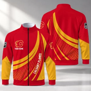 Limited Edition – Customized NHL Calgary Flames Stand Collar Jacket