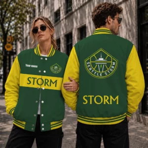 Limited Edition – Customized WNBA Seattle Storm Baseball Jacket, Satin Varsity Jacket