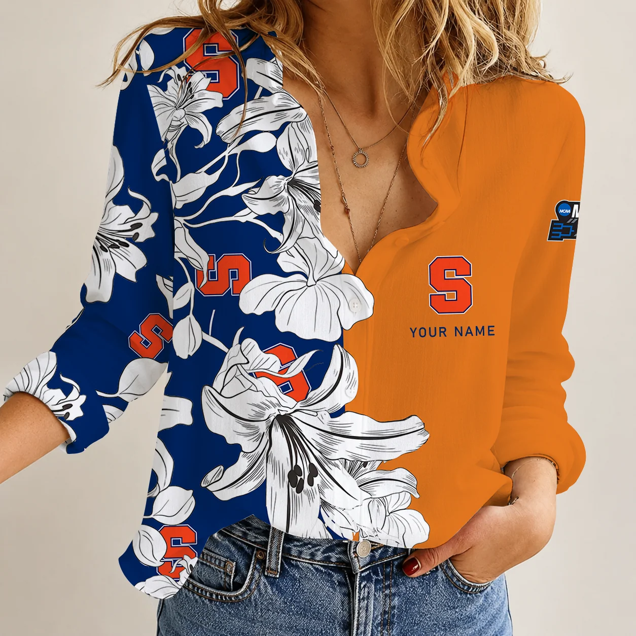 Limited Edition – Customized NCAA Syracuse Orange Strappy Women Casual Shirt