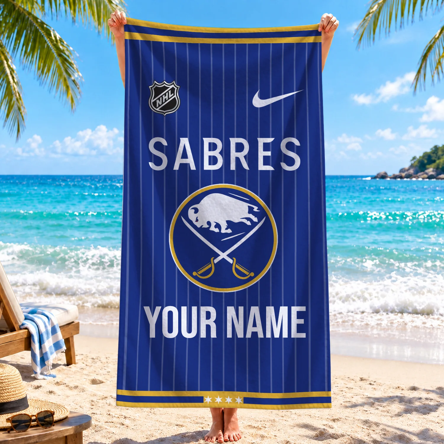 Limited Edition – Customized NHL Buffalo Sabres Beach Towel