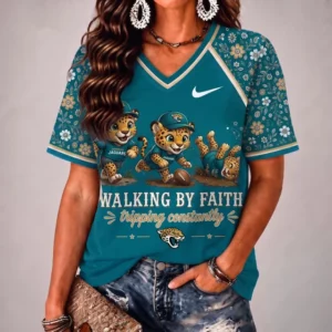 Limited Edition – Customized NFL Jacksonville Jaguars V-Neck Female Shirt