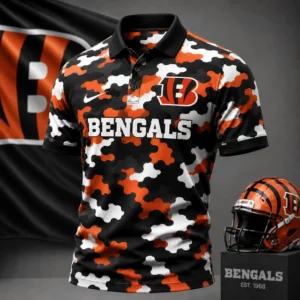 Limited Edition – Customized NFL Cincinnati Bengals Camo Polo Shirt