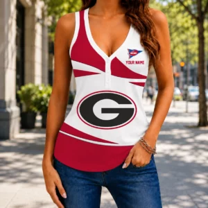 Limited Edition – Customized NCAA Georgia Bulldogs Women’s V-Neck Tank Top