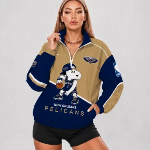 Limited Edition – Customized NBA New Orleans Pelicans V-Neck Zipper Sweatshirt Jacket