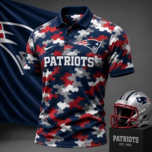 Limited Edition – Customized NFL New England Patriots Camo Polo Shirt