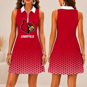 Limited Edition – Customized NCAA Louisville Cardinals Women’s Zip Sleeveless Polo Dress