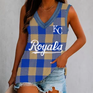 Limited Edition – Customized MLB Kansas City Royals Women’s V-Neck Tank Top