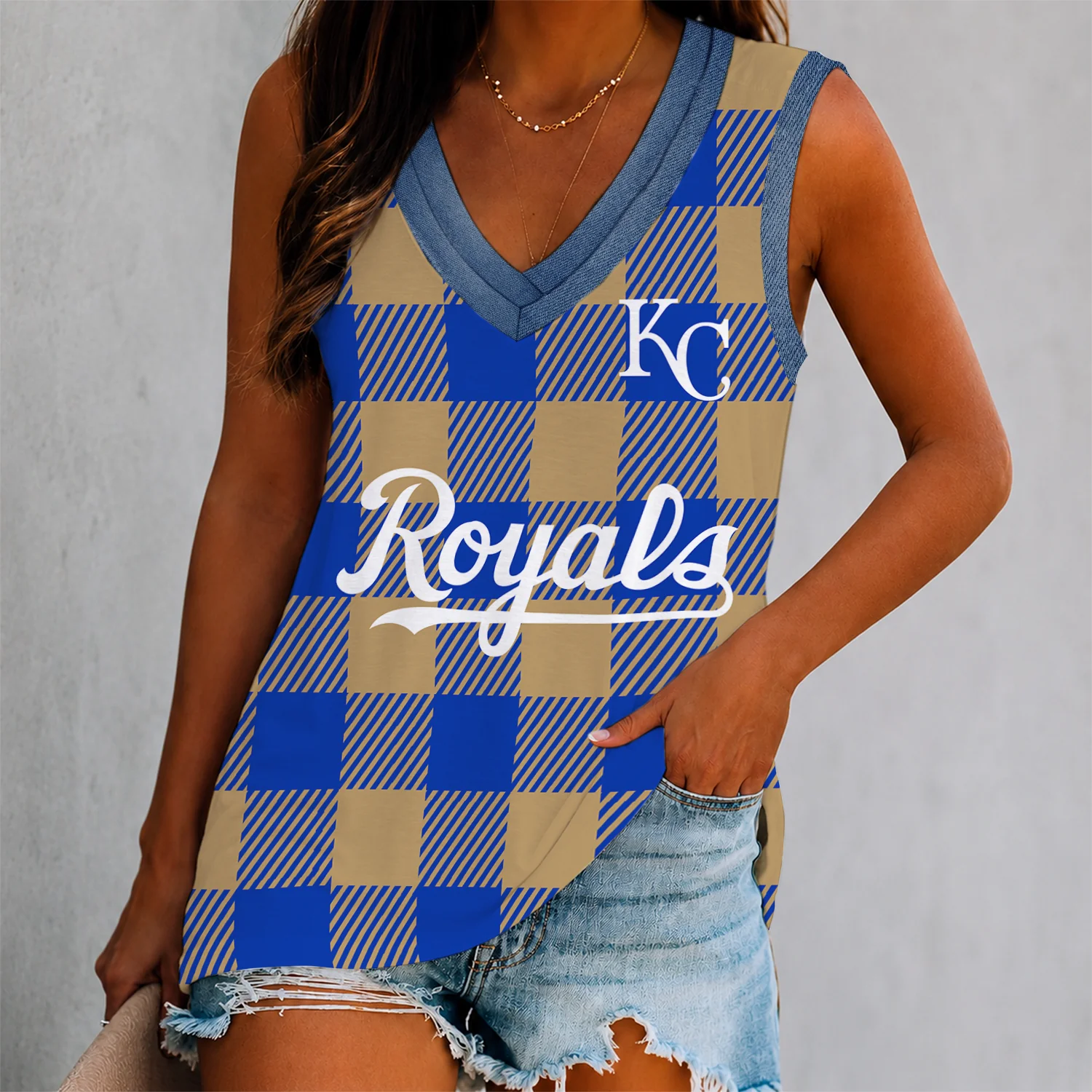 Limited Edition – Customized MLB Kansas City Royals Women’s V-Neck Tank Top