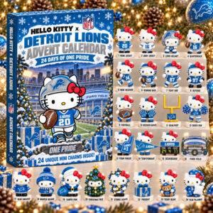Hello Kitty x Detroit Lions 2026 Christmas Advent Calendar Lions Christmas Calendar