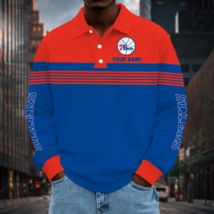 Limited Edition – Customized NBA Philadelphia 76Ers Men Long Sleeve Polo Shirt