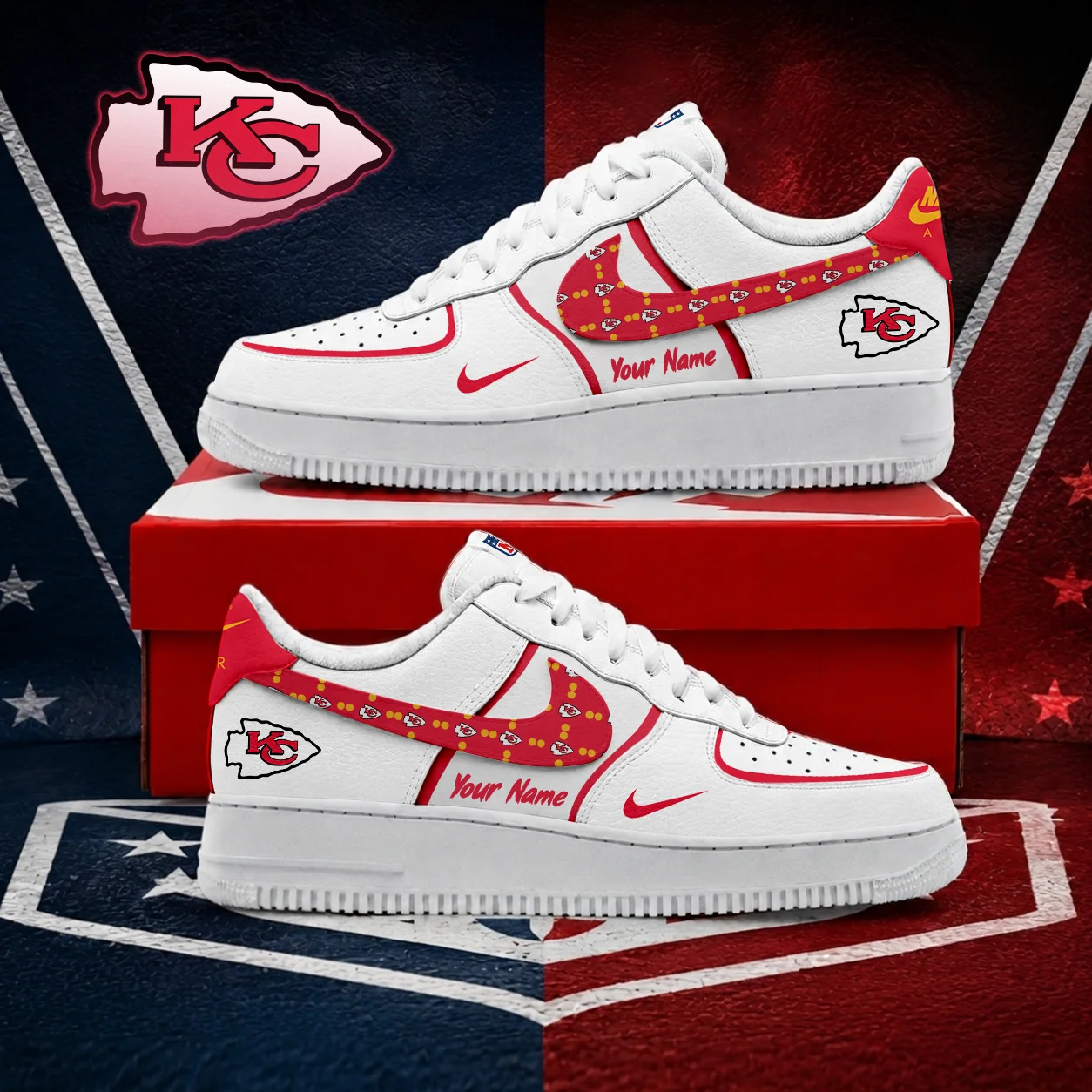 Limited Edition – Customized NFL Kansas City Chiefs Af1 Shoes