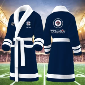 Limited Edition – Customized NHL Winnipeg Jets Multicolor Fleece Bathrobe