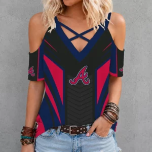 Limited Edition – Customized MLB Atlanta Braves Criss Cross V-Neck Top