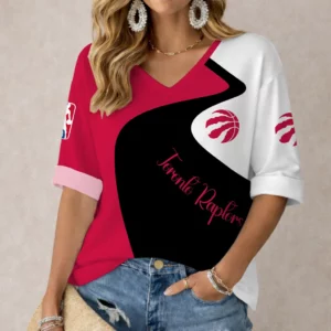 Limited Edition – Customized NBA Toronto Raptors Women’s V-Neck Long Sleeve Shirt