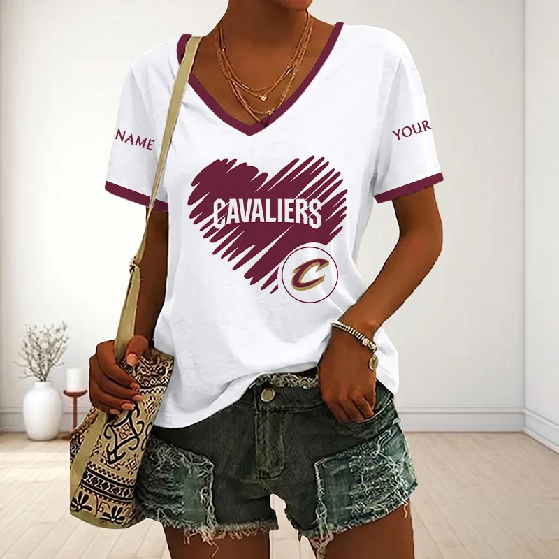 Limited Edition – Customized NBA Cleveland Cavaliers V-Neck Female Shirt