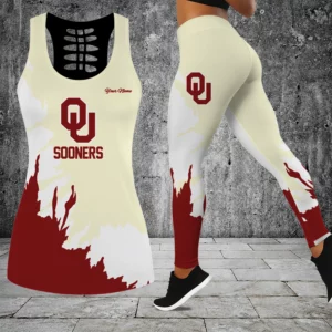 Limited Edition – Customized NCAA Oklahoma Sooners Hollow Tank Top & Leggings Set
