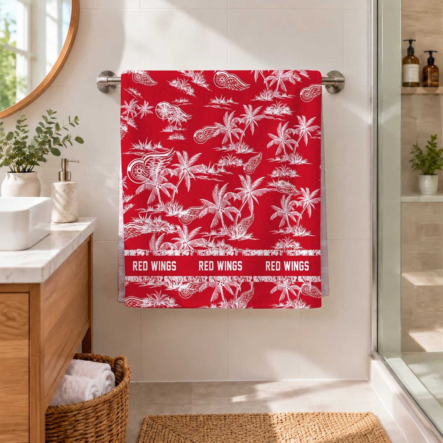 Limited Edition – Customized NHL Detroit Red Wings Beach Towel - Image 2