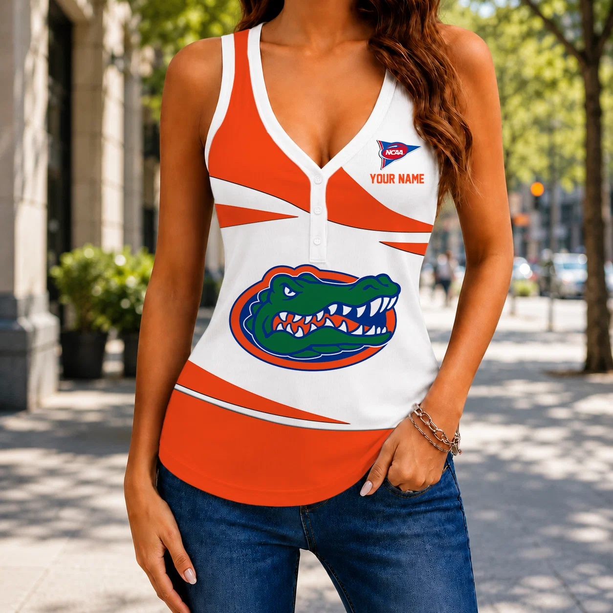Limited Edition – Customized NCAA Florida Gators Women’s V-Neck Tank Top