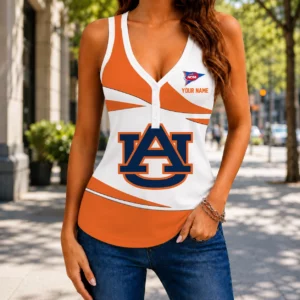 Limited Edition – Customized NCAA Auburn Tigers Women’s V-Neck Tank Top