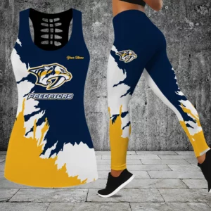 Limited Edition – Customized NHL Nashville Predators Hollow Tank Top & Leggings Set
