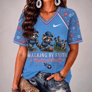 Limited Edition – Customized NFL Tennessee Titans V-Neck Female Shirt