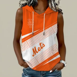 Limited Edition – Customized MLB New York Mets Women’s Sleeveless Hooded Pocket Tank Top