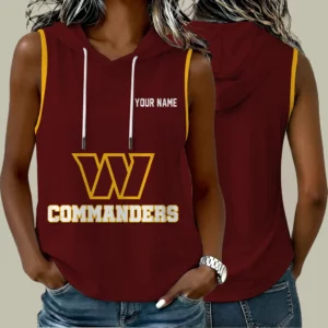 Limited Edition – Customized NFL Washington Commanders Women’s Sleeveless Hooded Pocket Tank Top