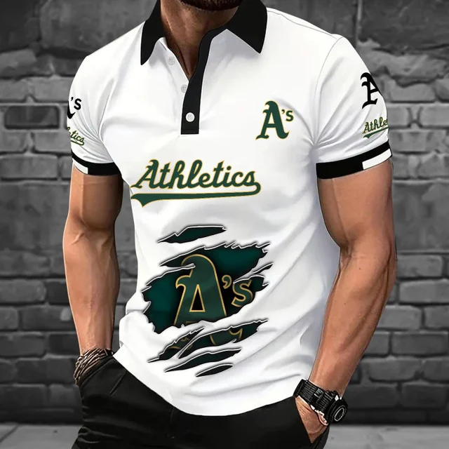 Limited Edition – Customized MLB Oakland Athletics Polo Shirt - Image 4