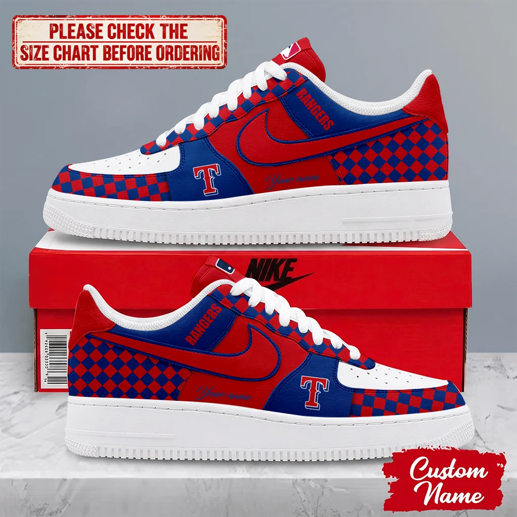 Limited Edition – Customized MLB Texas Rangers Af1 Shoes