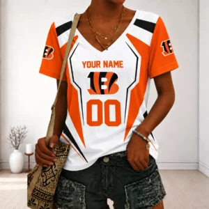 Limited Edition – Customized NFL Cincinnati Bengals V-Neck Female Shirt